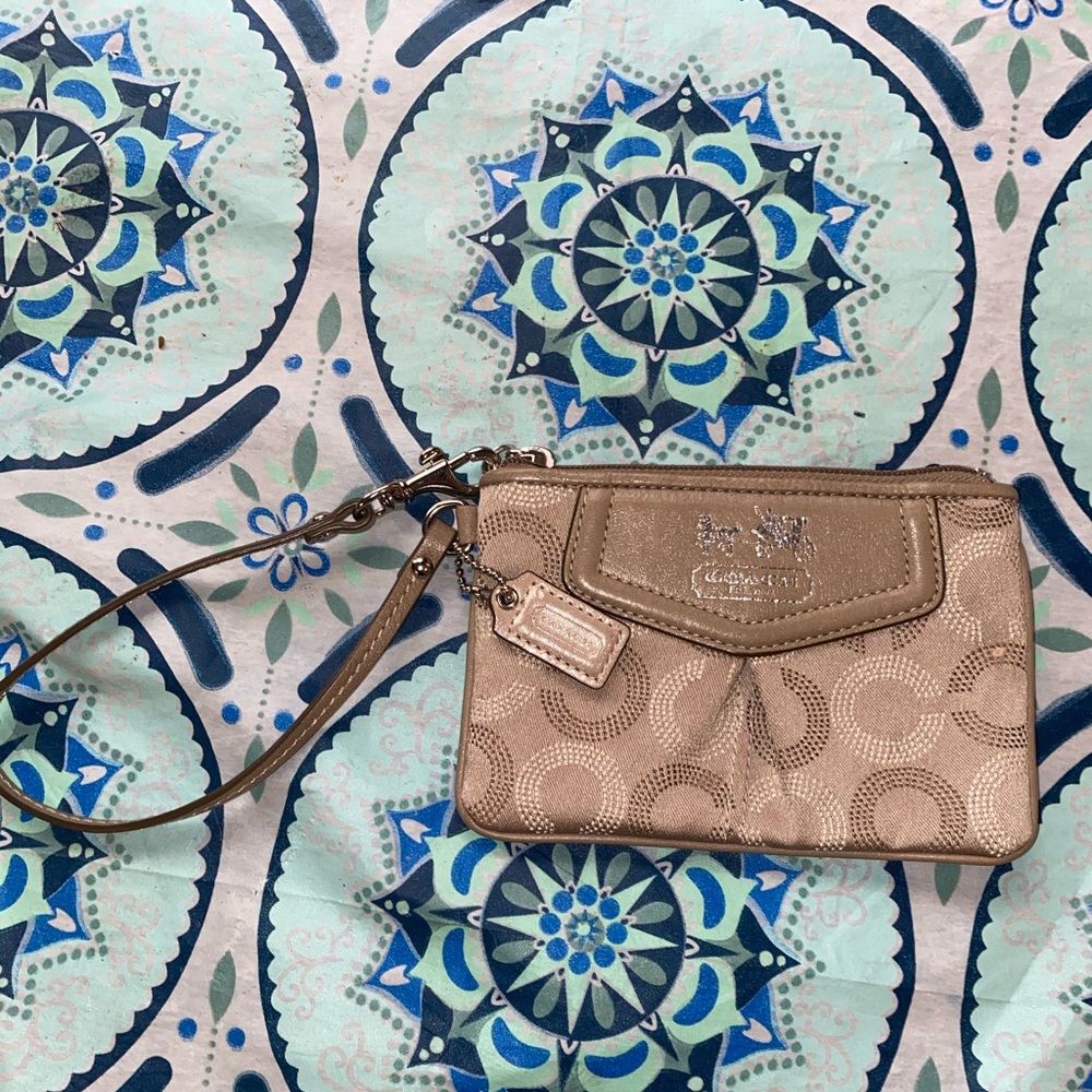 Coach wristlet wallet gray